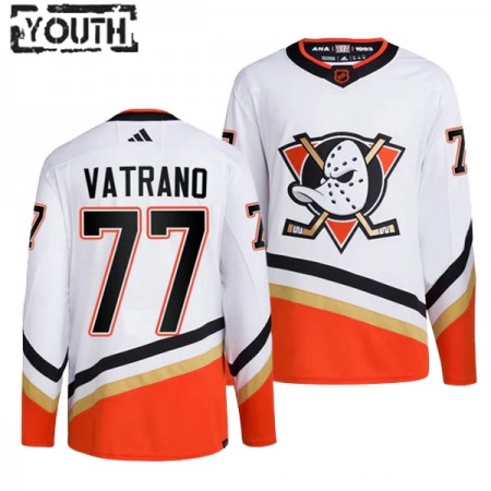 Barn Ishockey Anaheim Ducks tröja Frank Vatrano 77 Adidas 2022-23 Vit Reverse Retro 2.0 Authentic